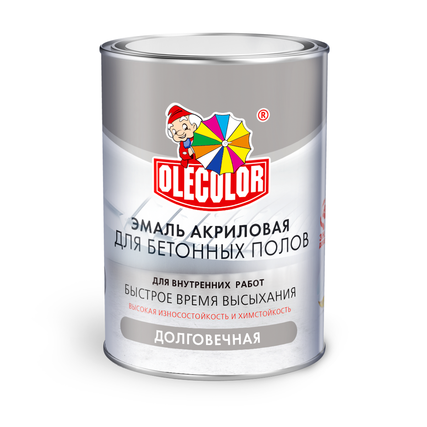 Эмаль акриловая OLECOLOR для бетонных полов белый 3,5кг 4300007705- купить в АПлайн