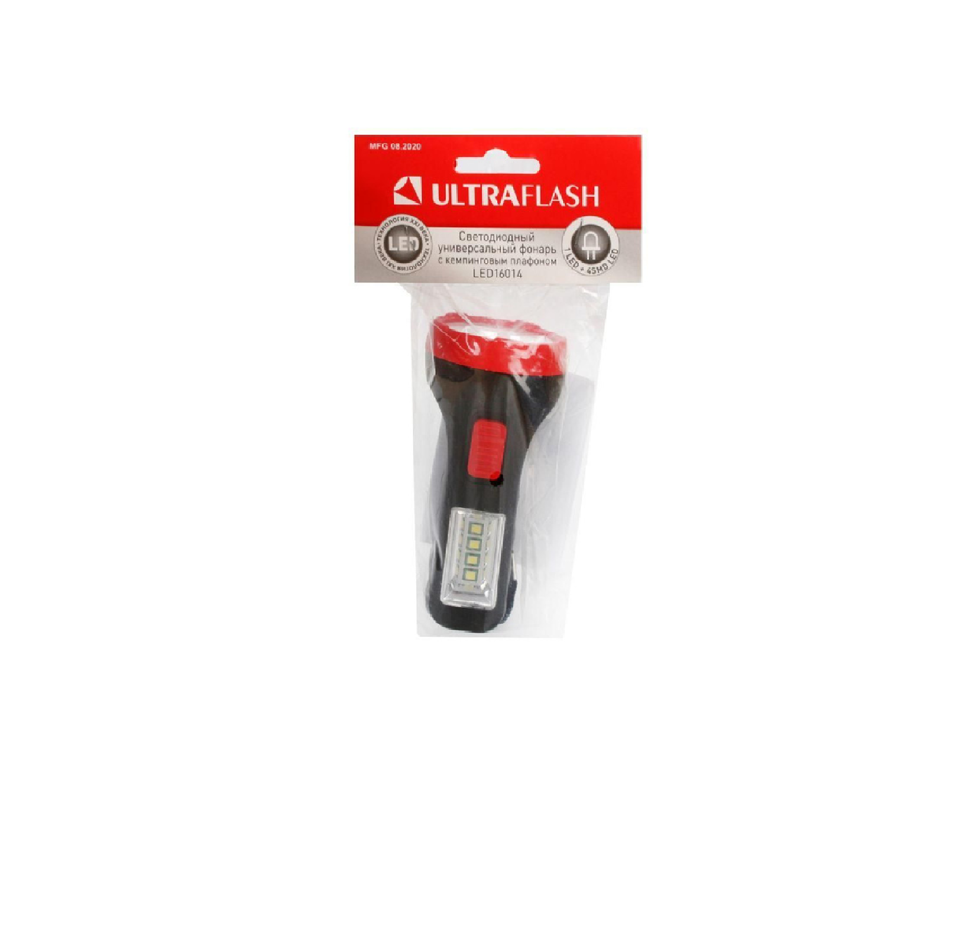 Фонарь ручной ULTRAFLASH черн+красн до 50М 2РЕЖ LED16014 (1xR6 не в/к) 1+4СВ/Д (75lm) /479e14253- купить в АПлайн