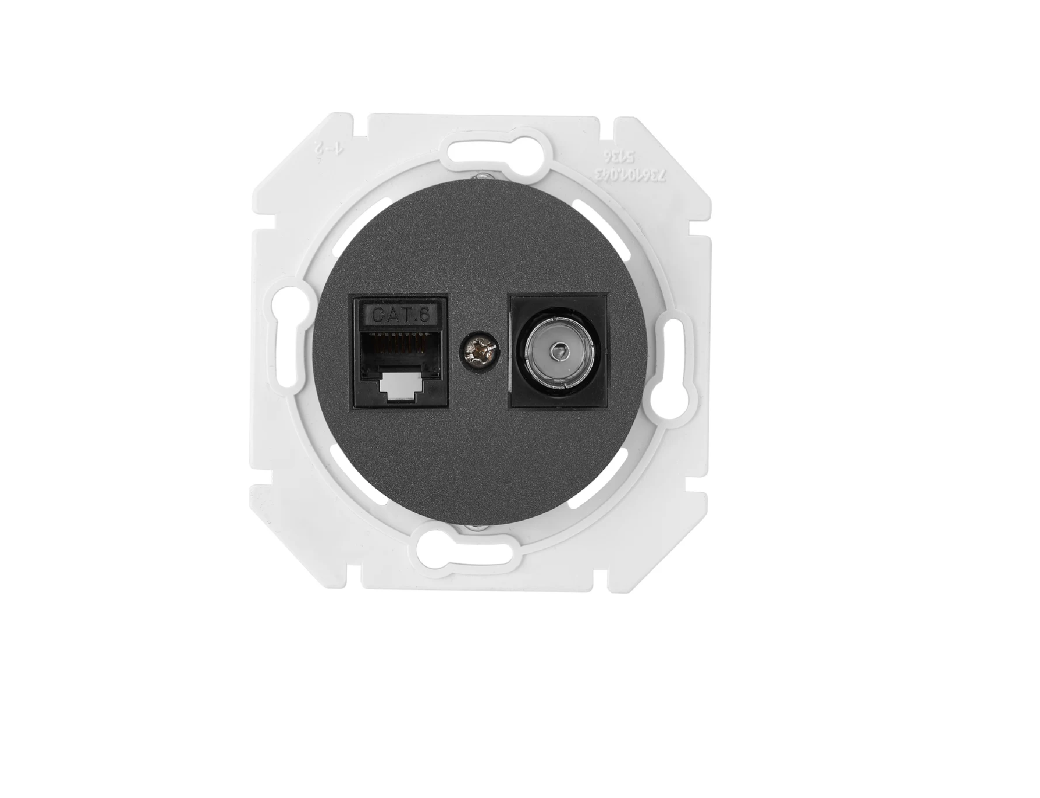 Розетка "Ретро Прованс" 2 СП черный графит механизм комп. RJ-45+TV Bylectrica ТК-6351 (580)- купить в АПлайн