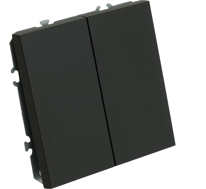 Выключатель "Эмили" 2 СП черный уголь soft touch механизм Stekker RSW10-5104-0549840- купить в АПлайн