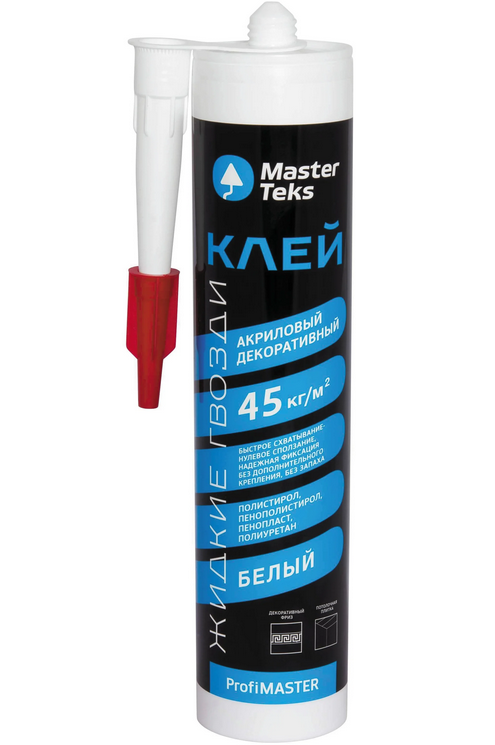 Клей акриловый MasterTeks PM Жидкие гвозди 45 кг/м2 декоративный 0,528кг белый 9753296 / 9752940- купить в АПлайн