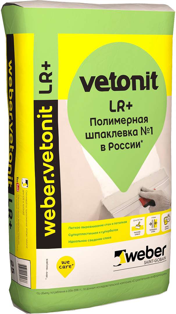 Шпатлевка "Ветонит" Veber LR+ полимерная финишная 22кг (54)- купить в АПлайн