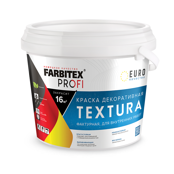 Краска в/д FARBITEX PROFI TEXTURA  фактурная 15кг4300008184- купить в АПлайн