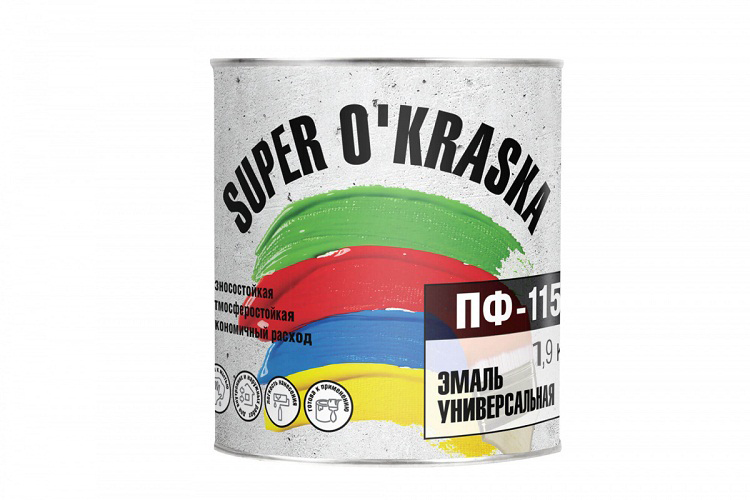 Эмаль ПФ-115 "SUPER OKRASKA" желтая 0,9кг Лк-00005649- купить в АПлайн