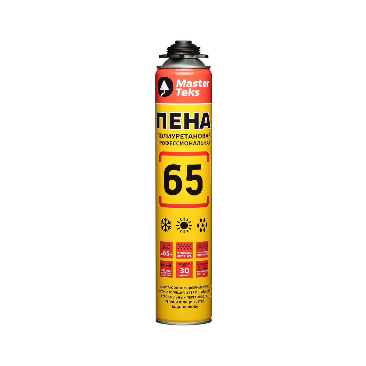 Пена монтажная MasterTeks PRO 65 всесезонная 825мл /9413554/94133439413343/9413554- купить в АПлайн