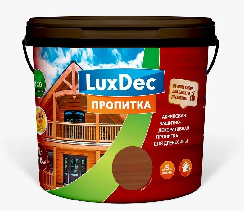 Пропитка для дерева LuxDec акриловая светлый дуб 5л*** 14576- купить в АПлайн