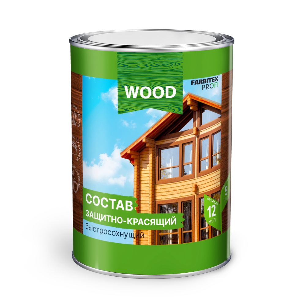 Состав защитно-красящий д/древесины FARBITEX PROFI WOOD алкидный бесцветный 0,75л4300008466- купить в АПлайн