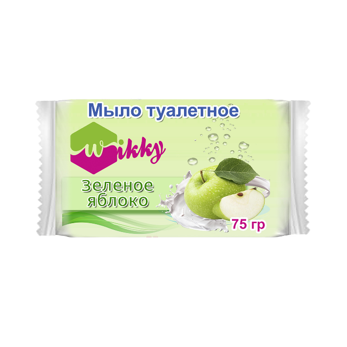 Мыло туалетное Wikky 75г Зеленое яблоко- купить в АПлайн