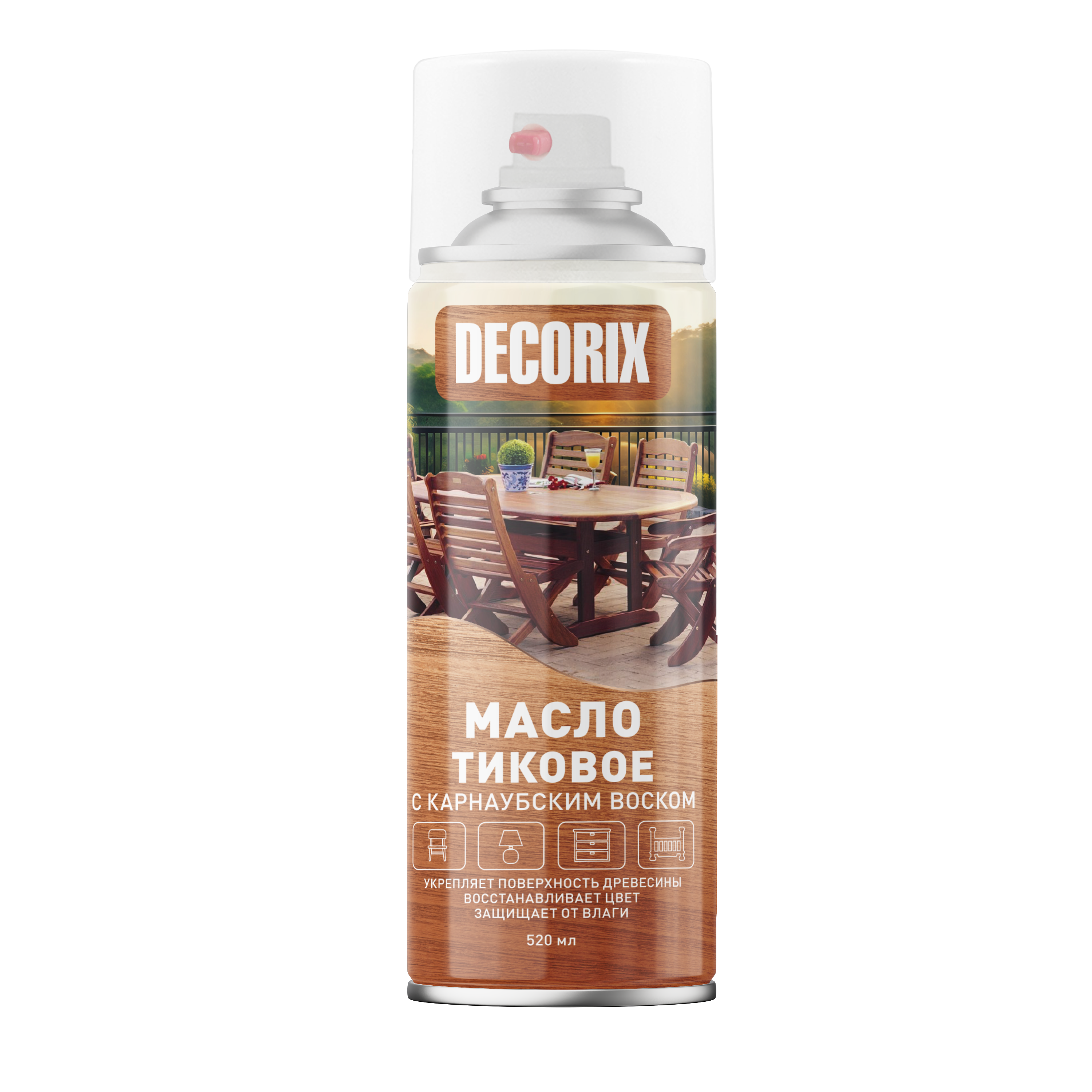Масло тиковое с карнаубским воском Decorix бесцветный 520 мл0121-00 DX- купить в АПлайн